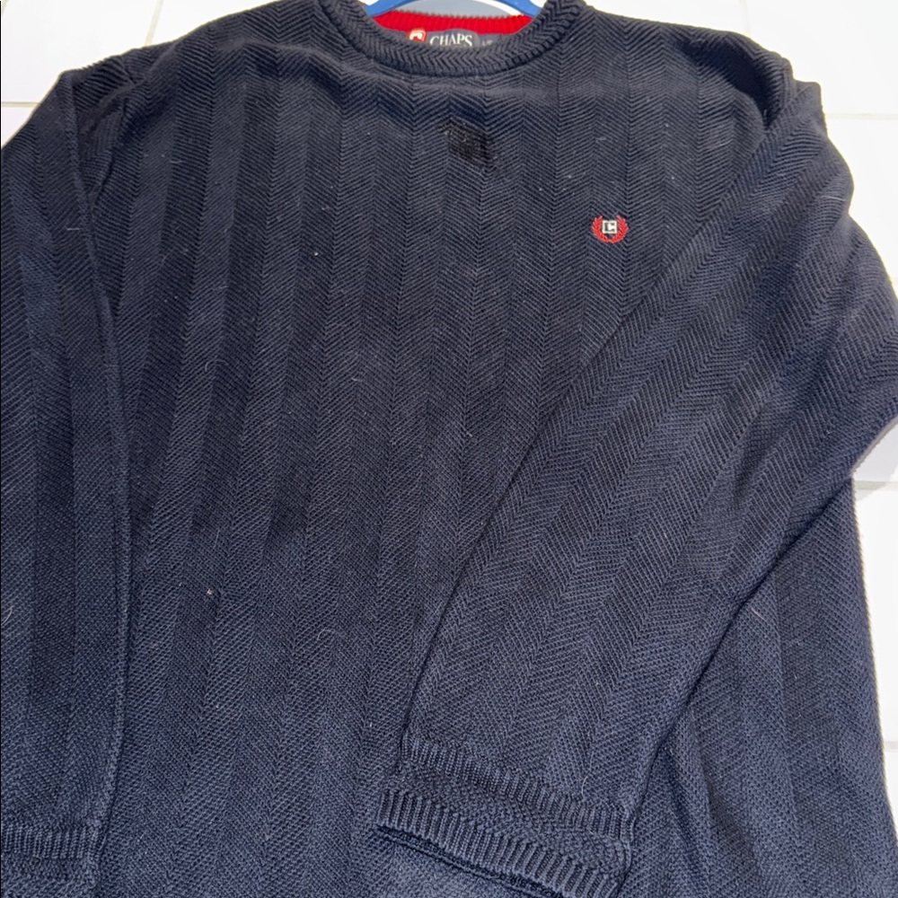 Chaps cotton blue Sweater L 🐈‍⬛